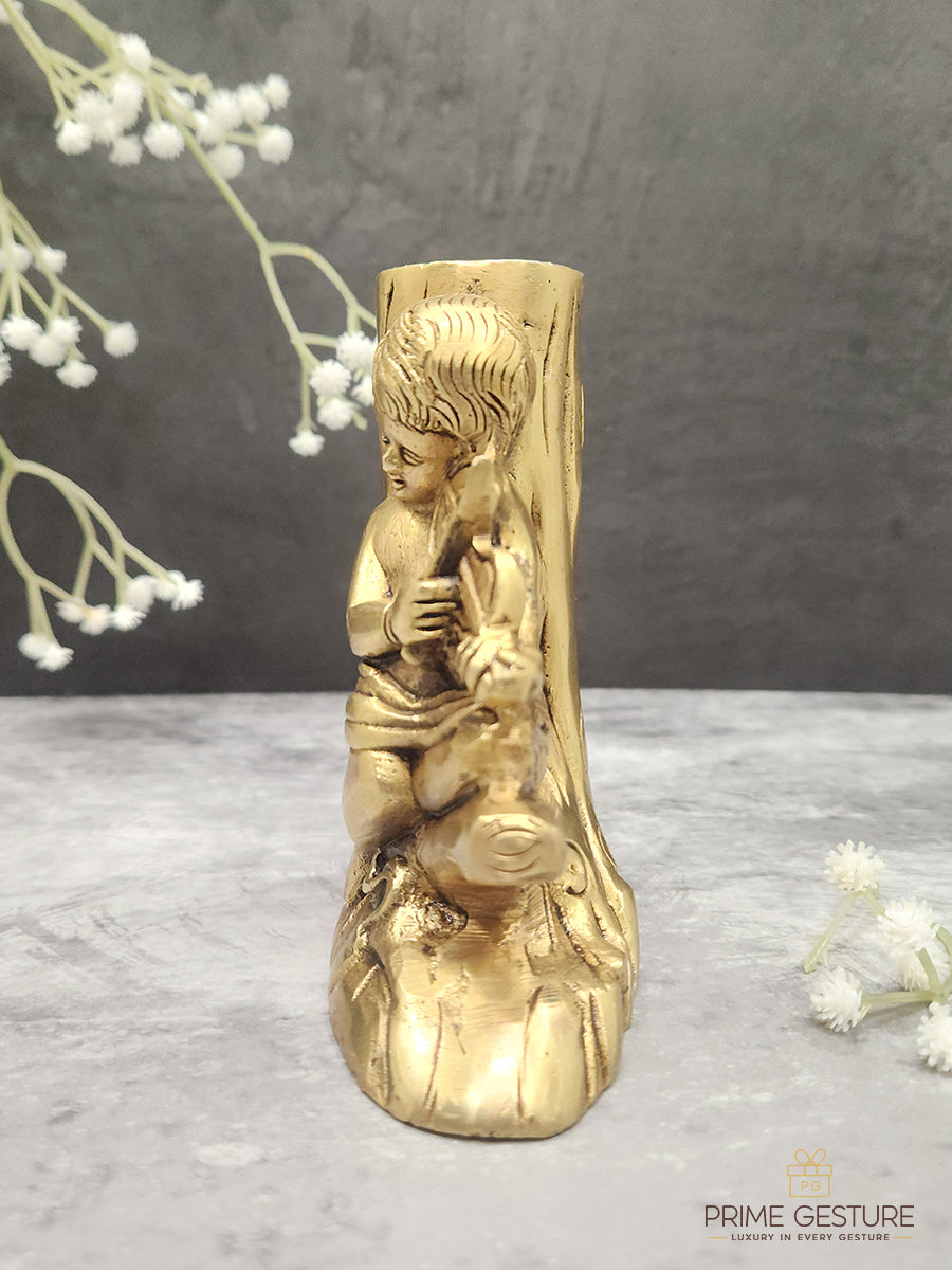 Brass Baby Flower Pot Small Angel Playing Violin