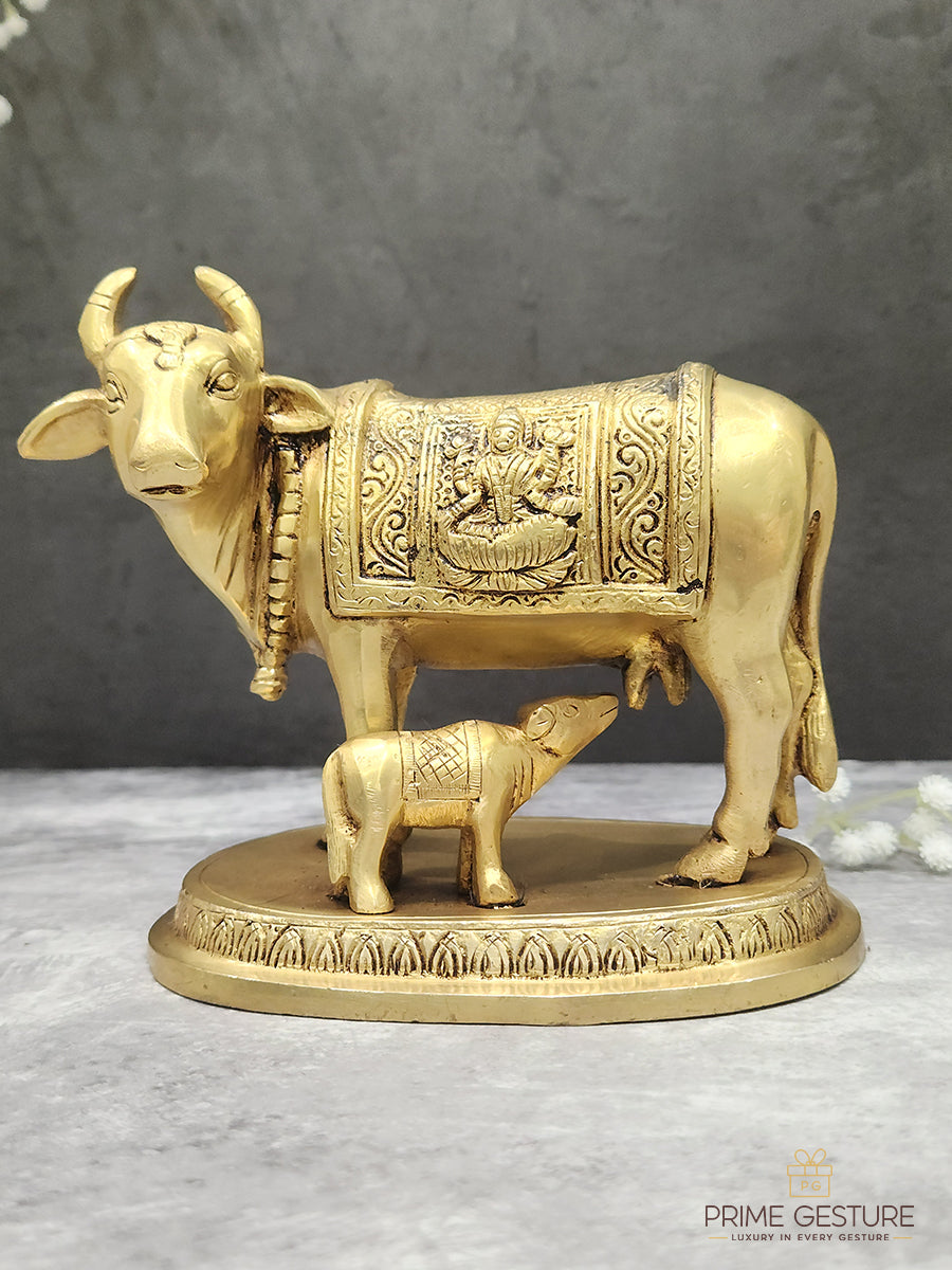 Brass Cow Calf Idol