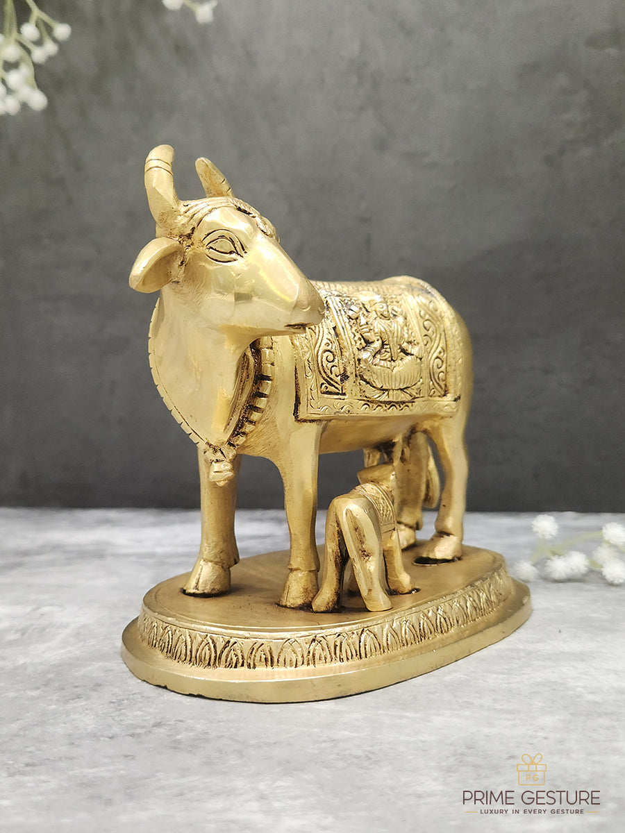 Brass Cow Calf Idol
