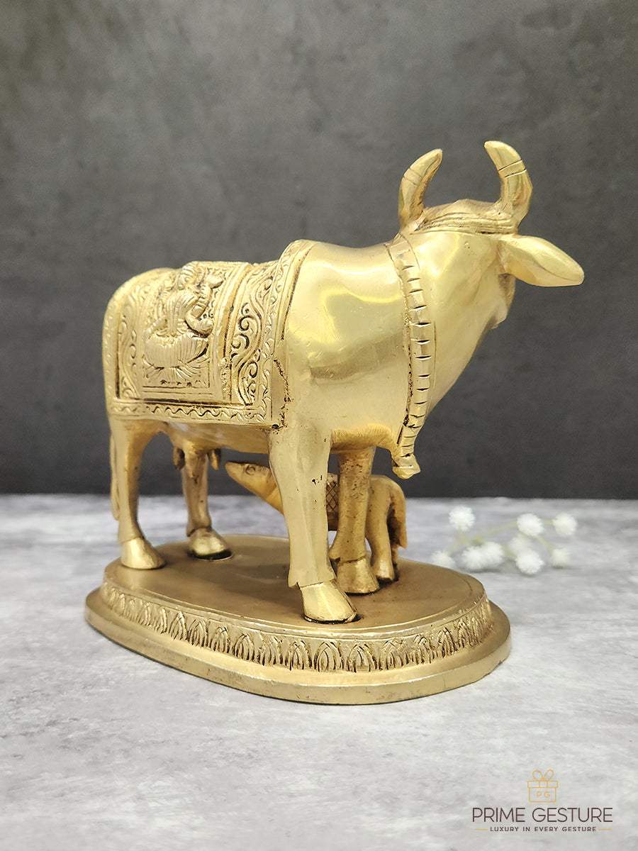 Brass Cow Calf Idol