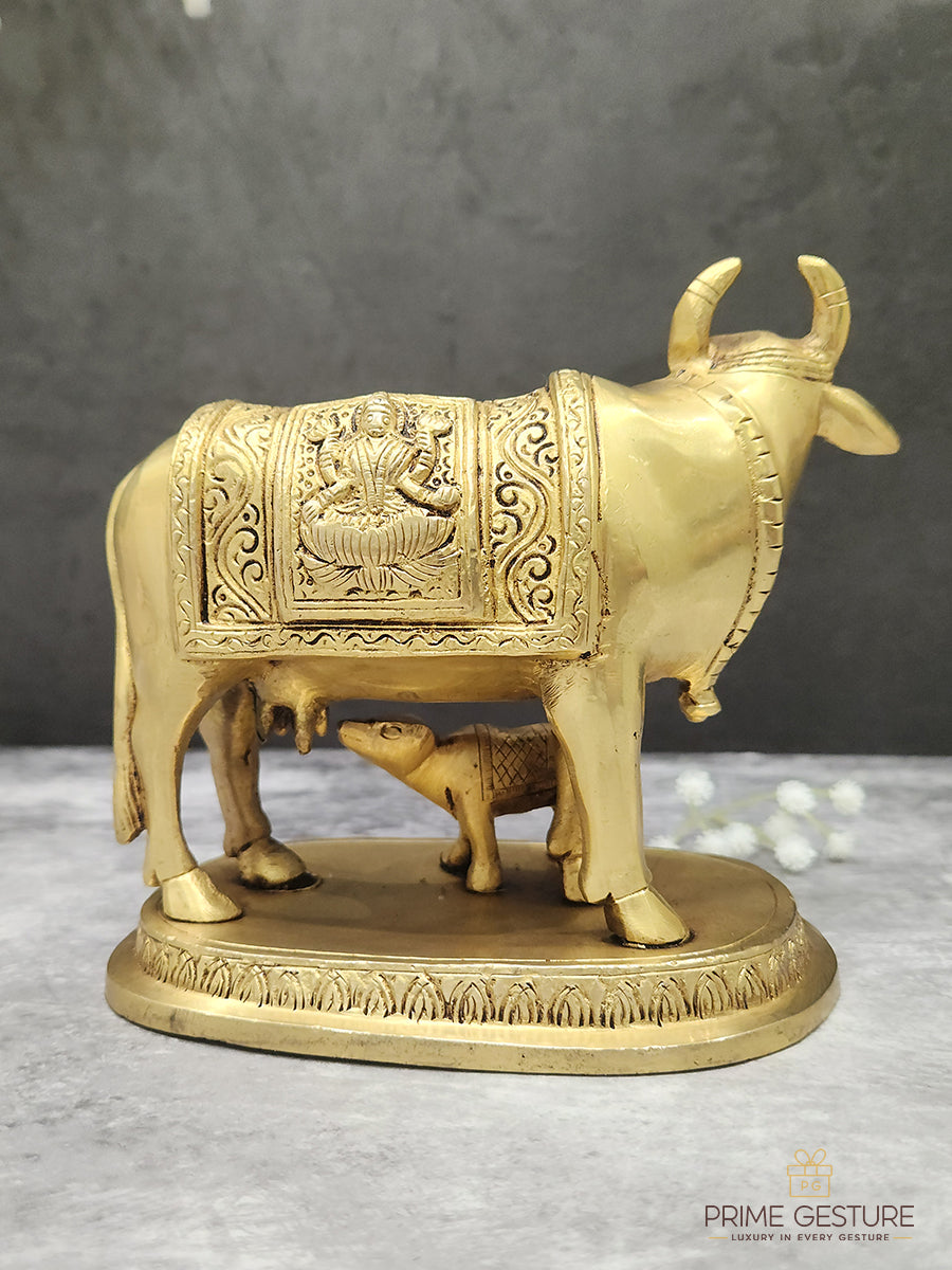 Brass Cow Calf Idol
