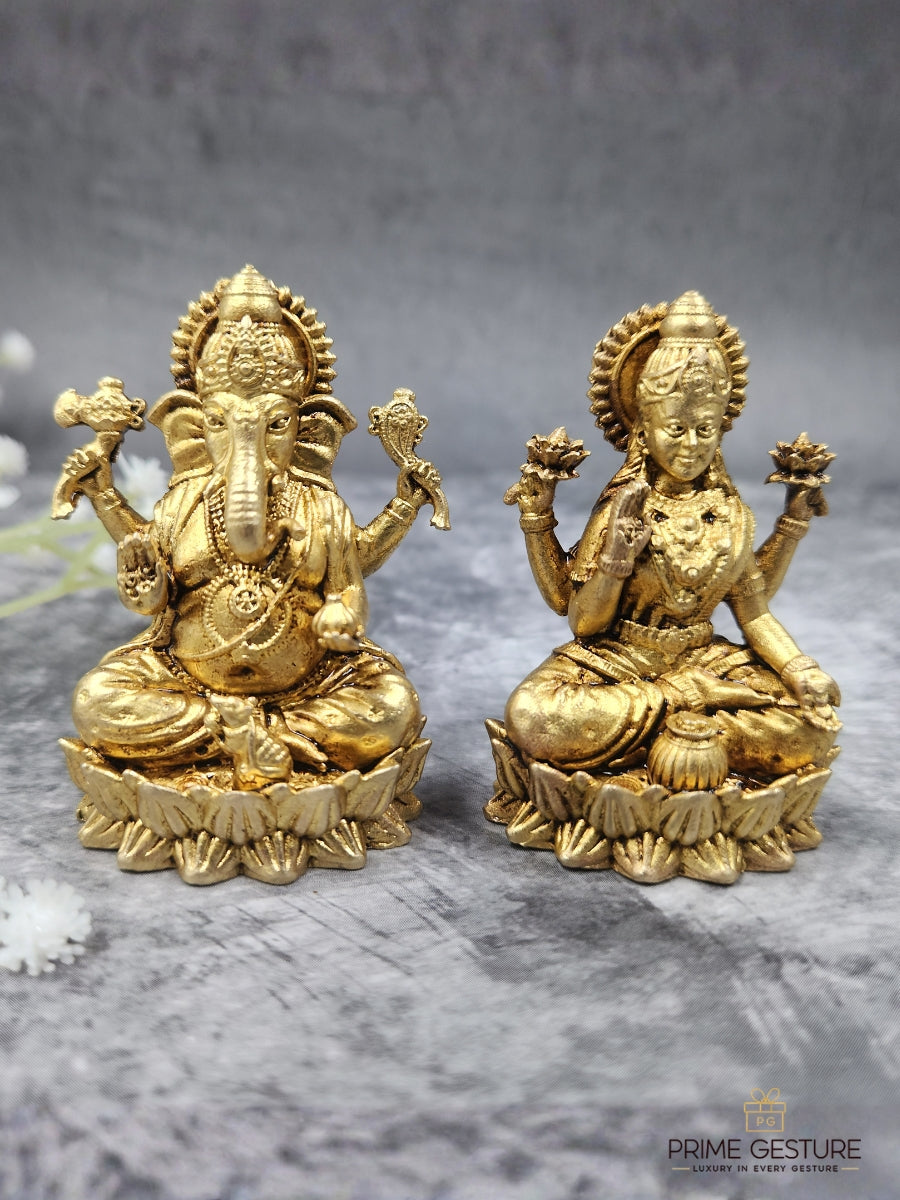 Brass Lakshmi Ganesh Idol – Aligned Intentions & Confident Outcomes