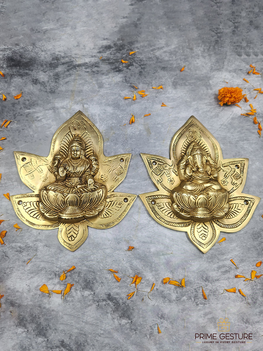 Brass Lakshmi Ganesh Patta Wall and Door Hanging