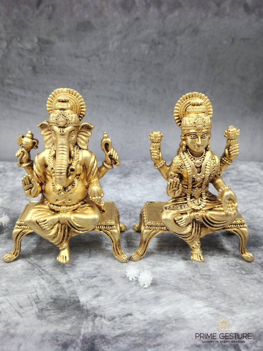 Brass Lakshmi Ganesh Chowki – A Centered Space for Daily Devotion