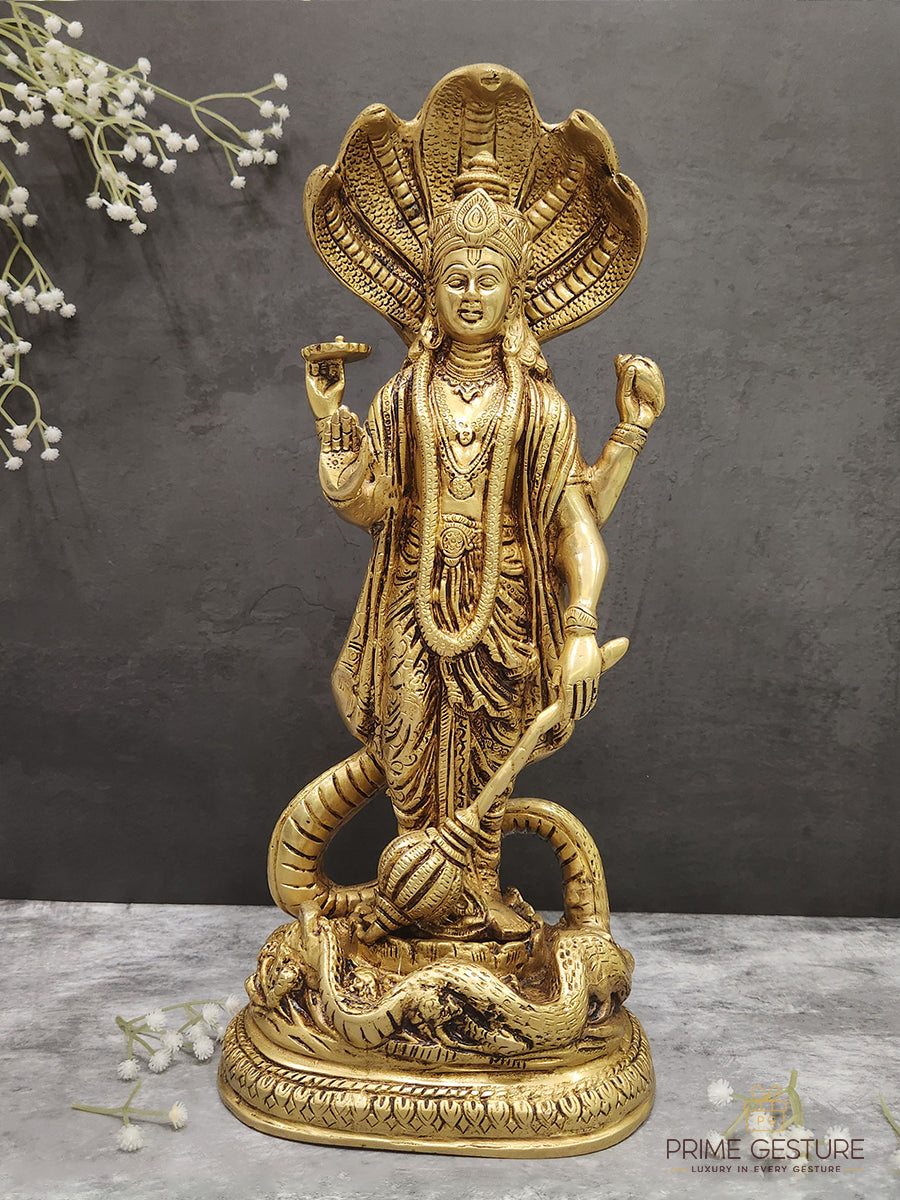 Brass Lord Narayan Idol murti