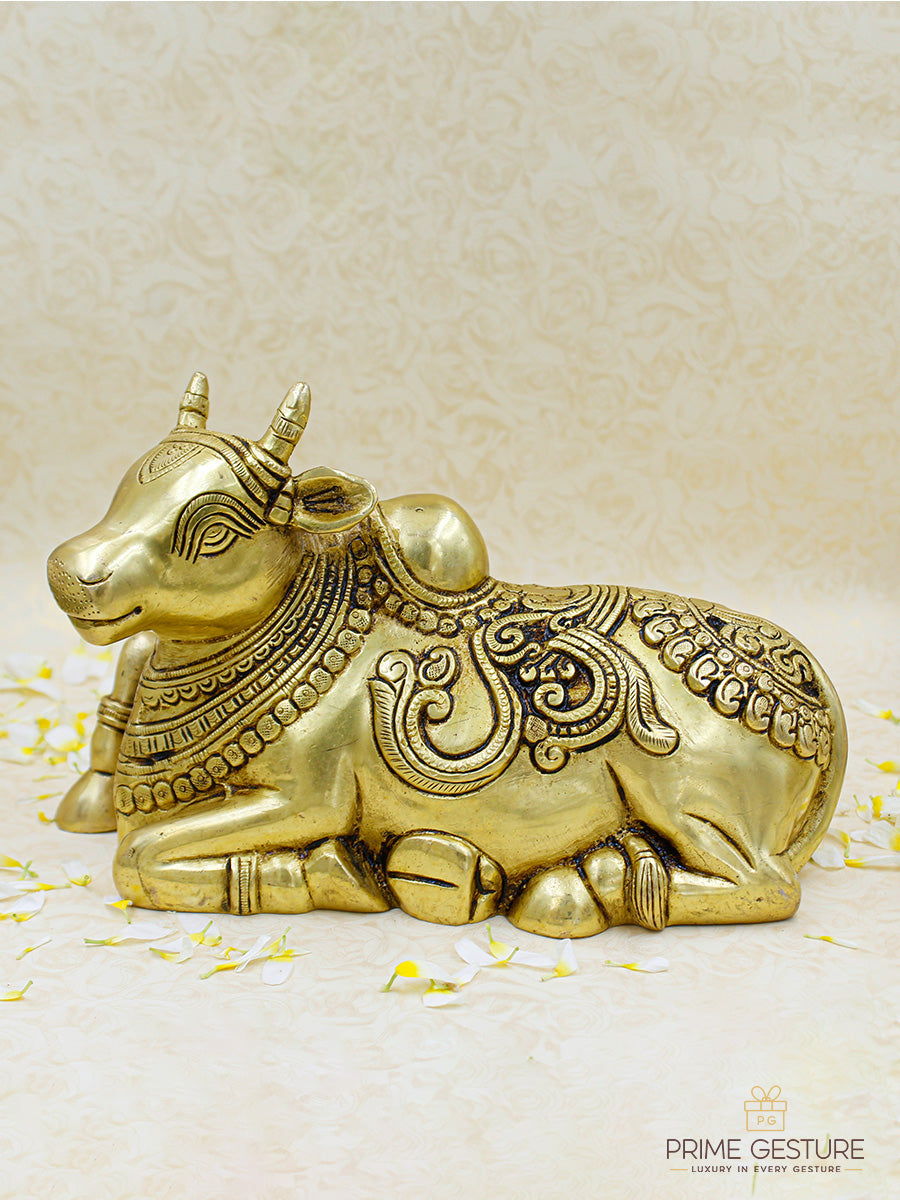 Brass Nandi Statue Sitting