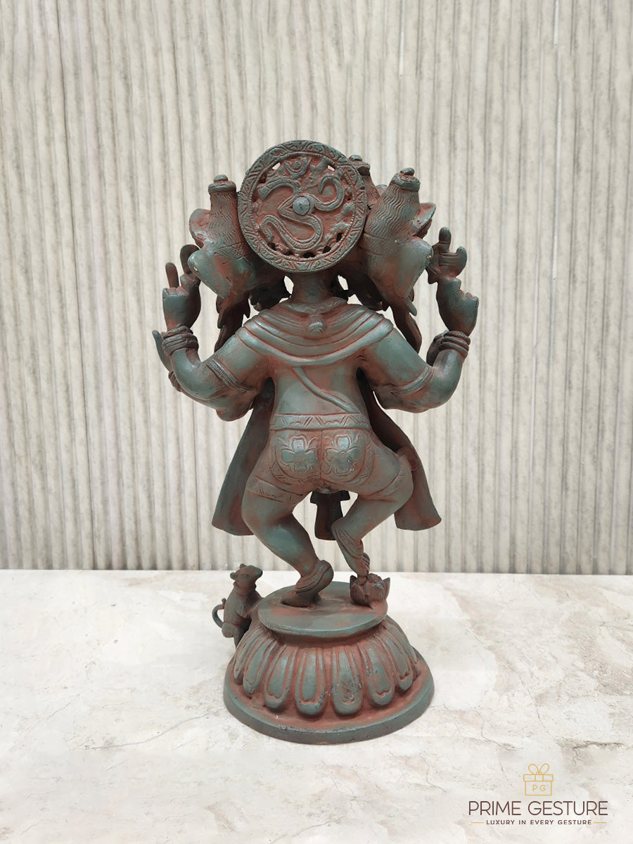 Bronze Panchmukhi Dancing Ganesha Statue