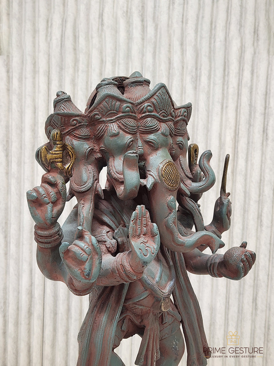 Bronze Panchmukhi Dancing Ganesha Statue