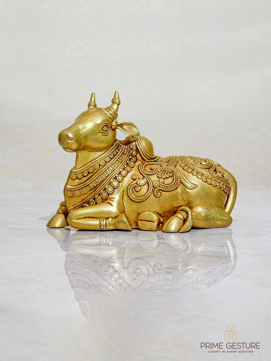 Brass Sitting Nandi Statue