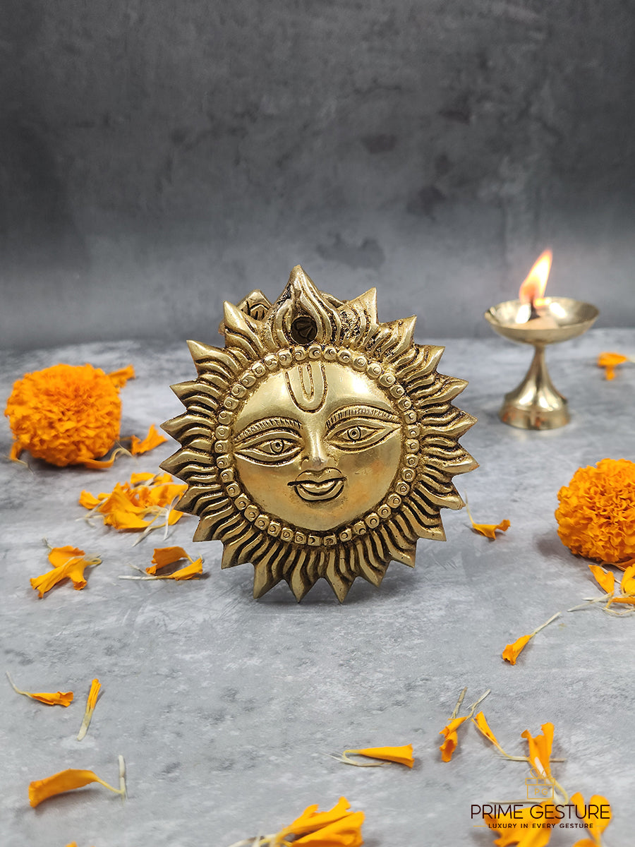 Brass Sun Smiling Surya Bhagwaan Idol