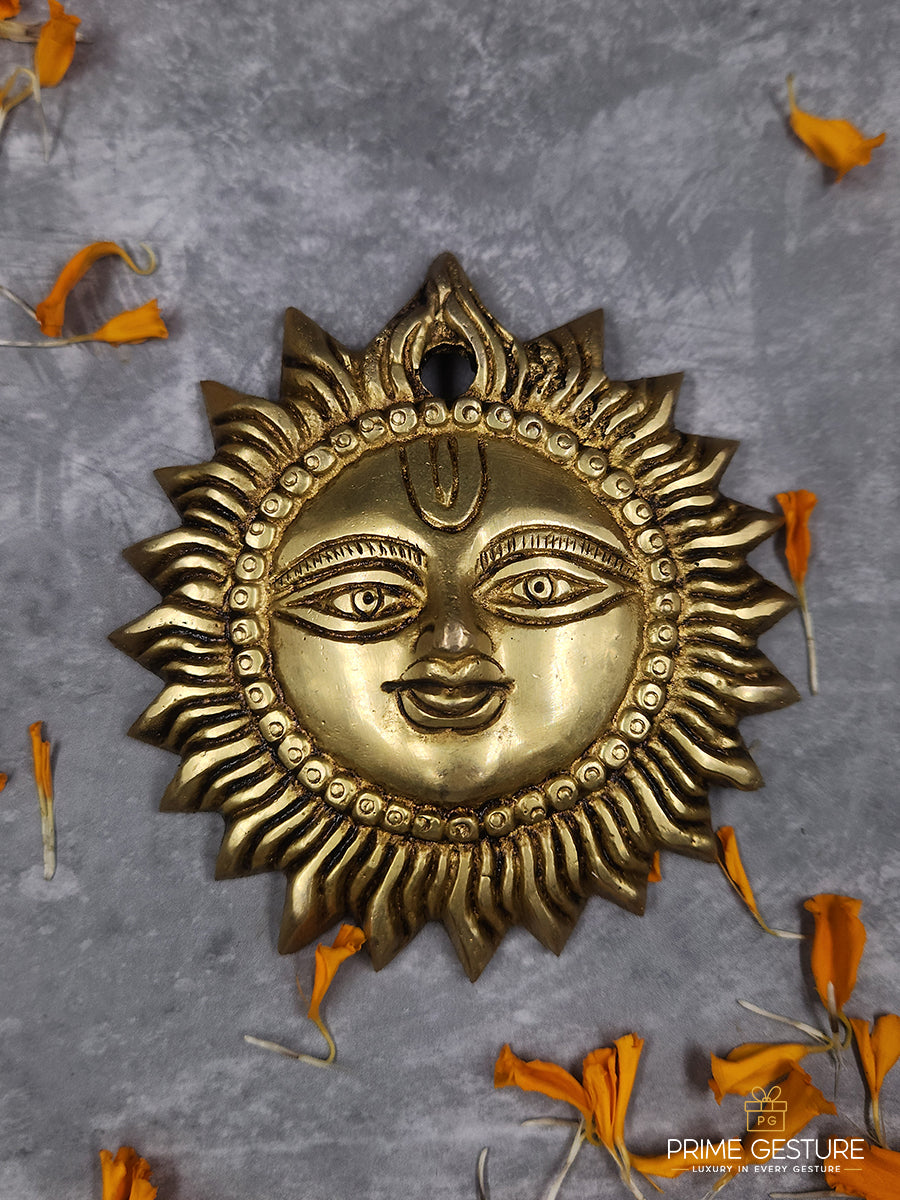 Brass Sun Smiling Surya Bhagwaan Idol