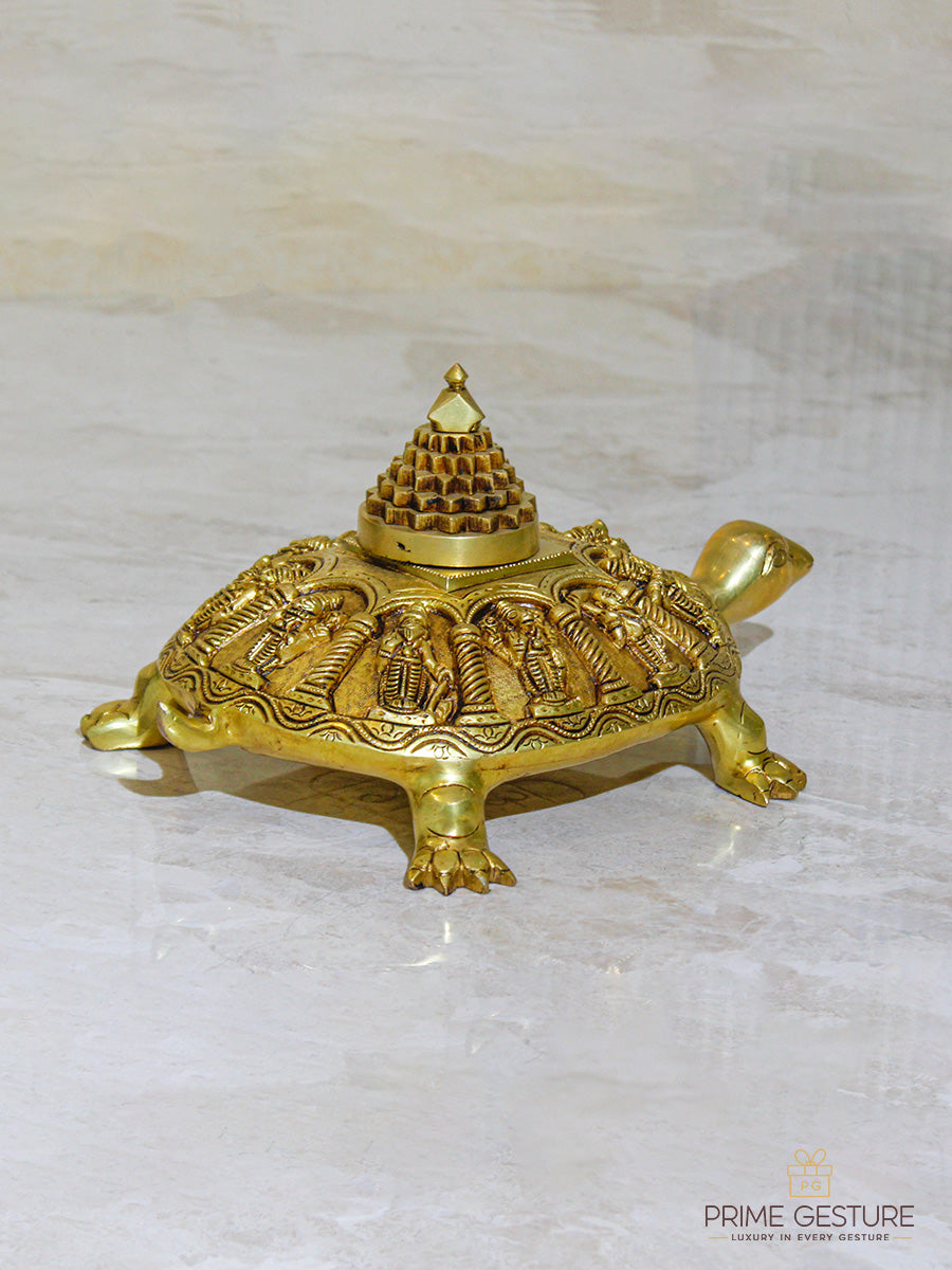Brass Tortoise with Vishnu Dasavtar