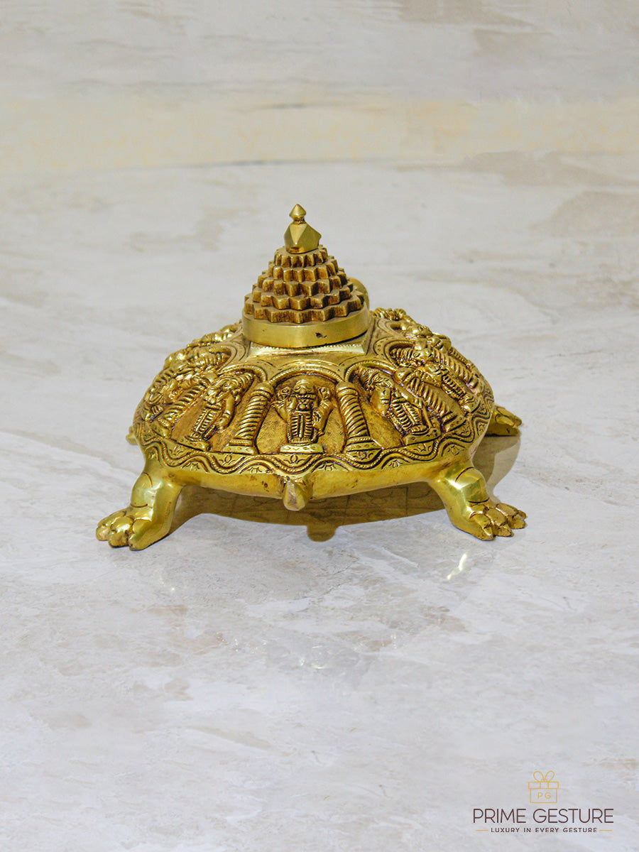 Brass Tortoise with Vishnu Dasavtar