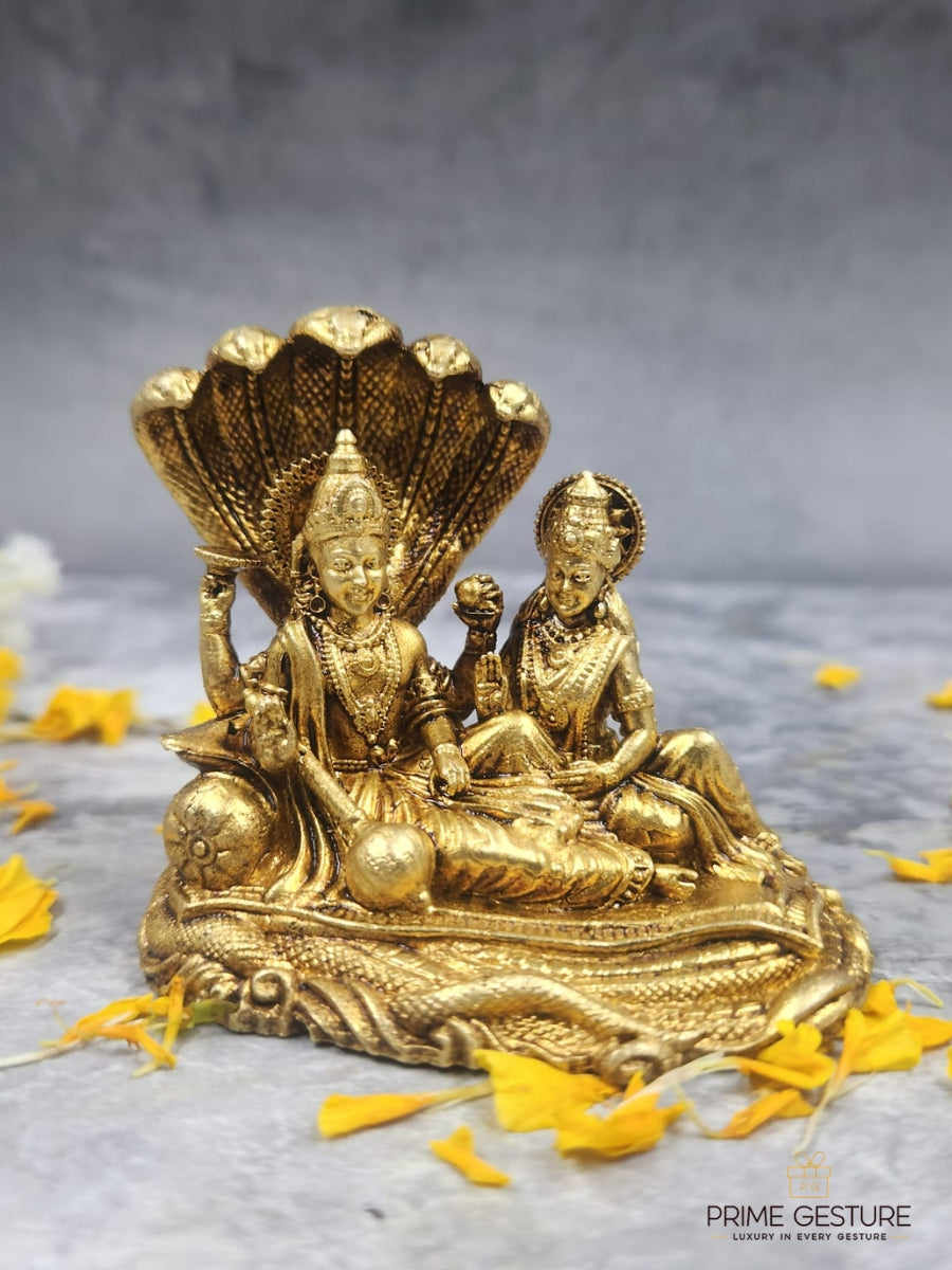 Brass Vishnu Lakshmi Idol – Protection, Prosperity & Divine Balance