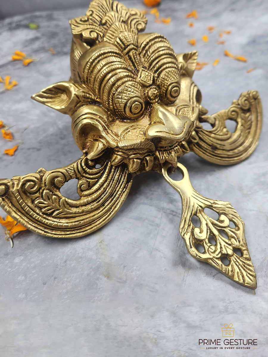 Brass Yaali Nazar Battu Wall Hanging