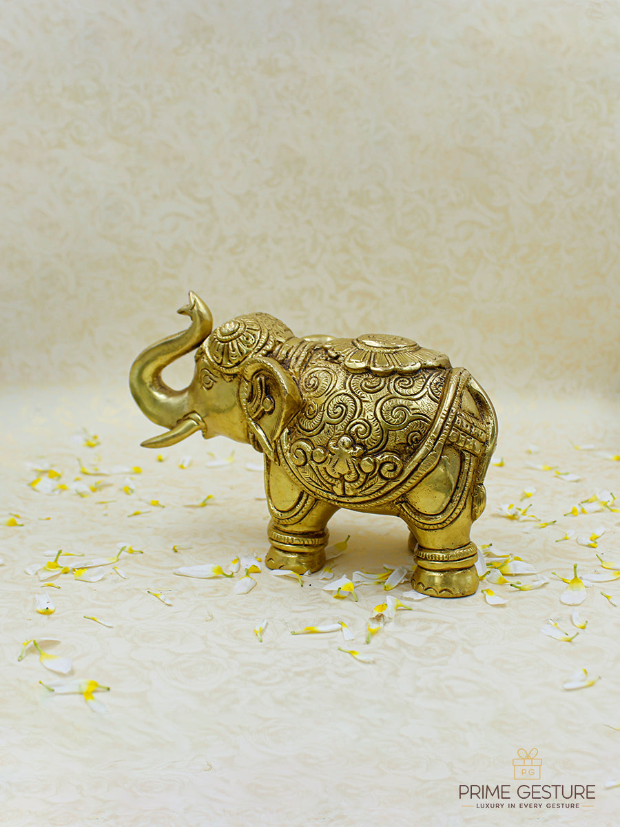 Brass elephant statue pair