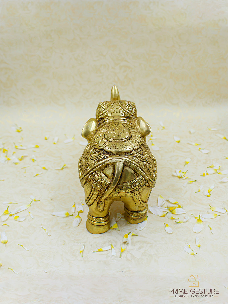 Brass elephant statue pair