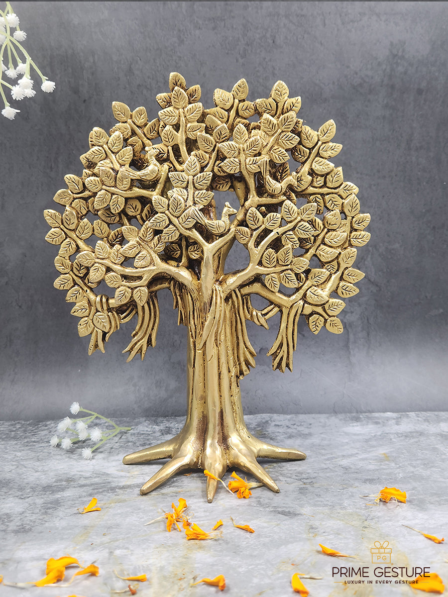 Pure Brass Kalpavriksha Stand Tree Showpiece
