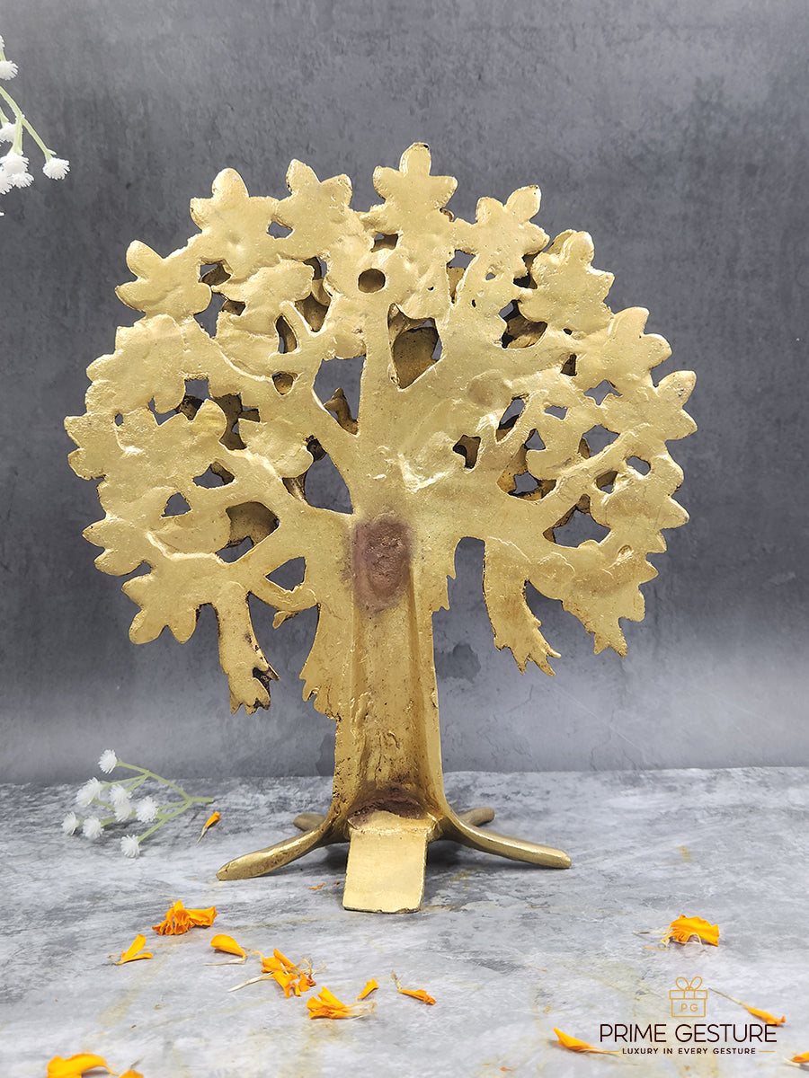 Pure Brass Kalpavriksha Stand Tree Showpiece