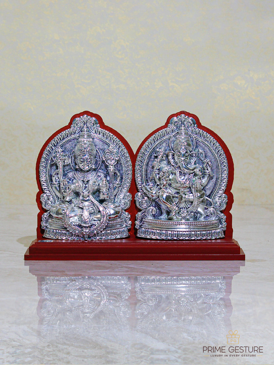 Pure Silver Plated Laxmi Ganesh Statue