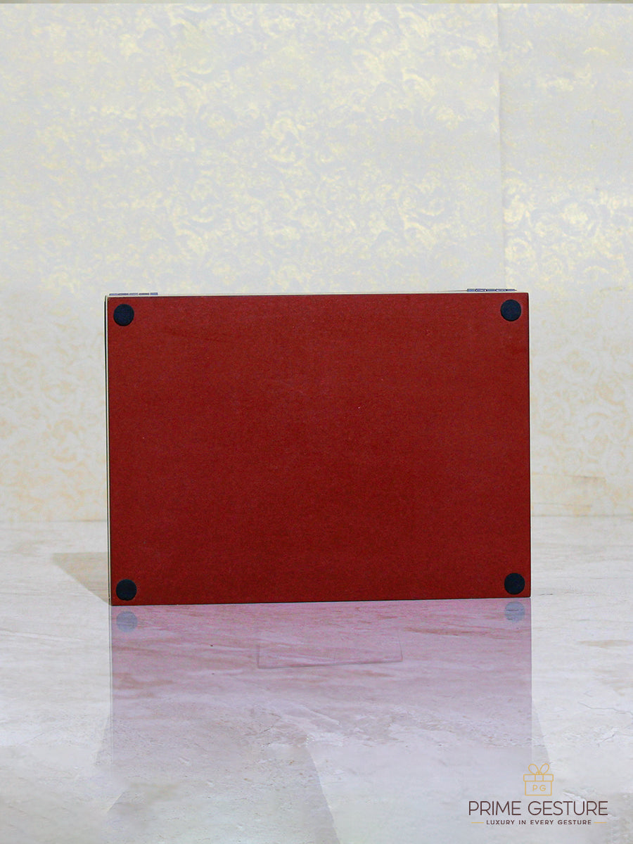 Wooden Frame with Silver Artwork