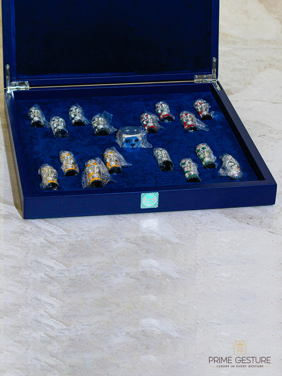 Silver Ludo with Base Wooden Frame