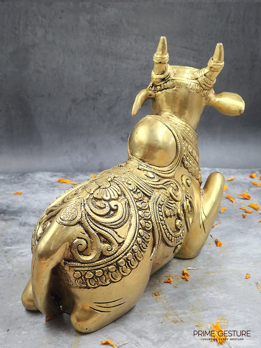 Superfine Brass Sitting Nandi Statue