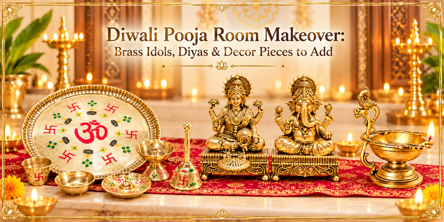 Diwali Pooja Room Makeover: Brass Idols, Diyas & Decor Pieces to Add