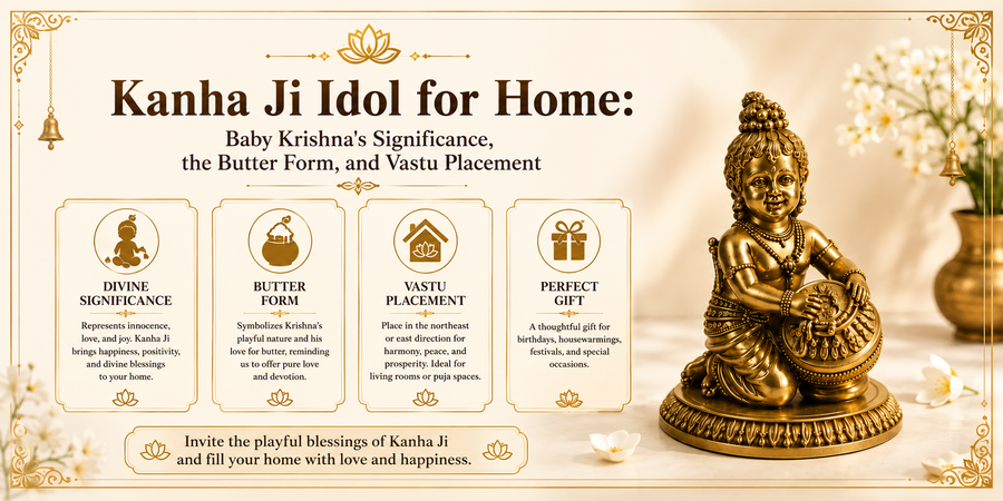 Kanha Ji Idol for Home: Baby Krishna's Significance, the Butter Form, and Vastu Placement