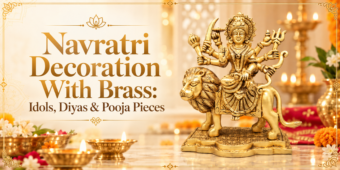 Navratri Decoration With Brass: Idols, Diyas & Pooja Pieces