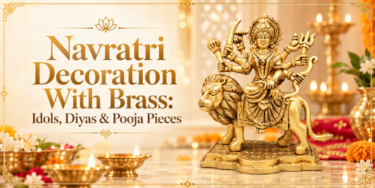 Navratri Decoration With Brass: Idols, Diyas & Pooja Pieces