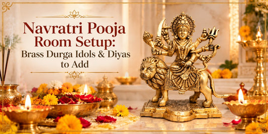 Navratri Pooja Room Setup: Brass Durga Idols & Diyas to Add
