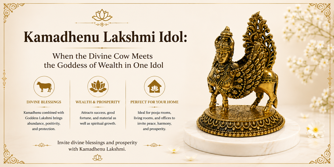 Kamadhenu Lakshmi Idol: When the Divine Cow Meets the Goddess of Wealth in One Idol