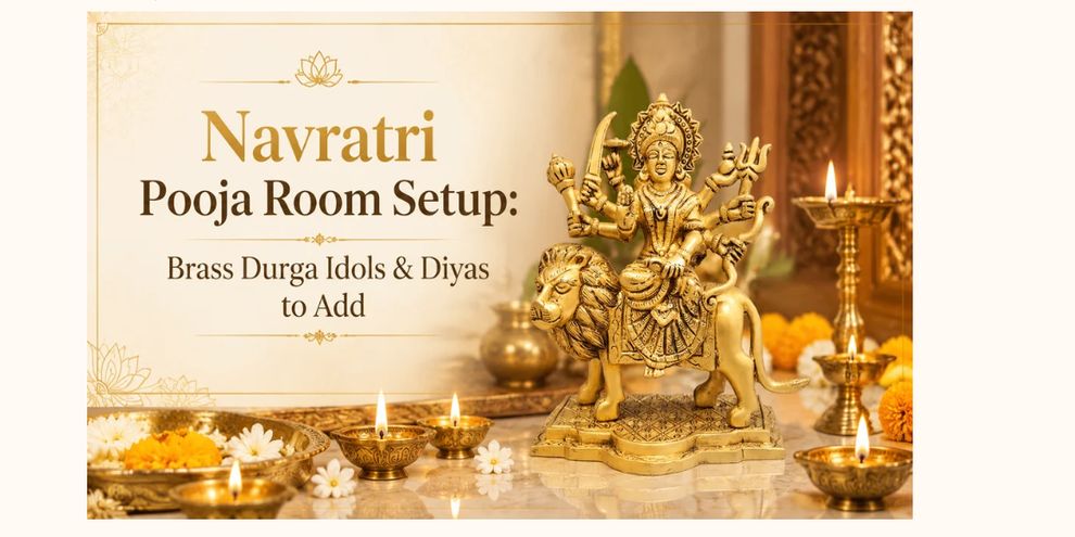 Navratri Pooja Room Setup: Brass Durga Idols & Diyas to Add