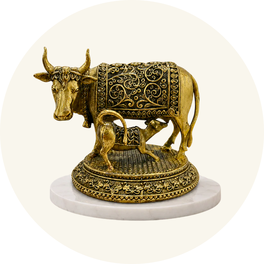 BRASS COW STATUE