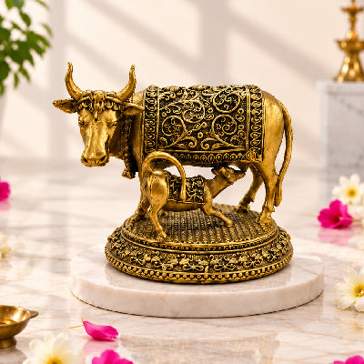 BRASS COW STATUE