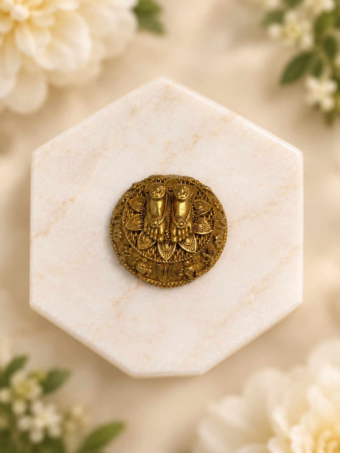Brass Charan Paduka — Sacred Footprints for the Home Temple & Daily Worship