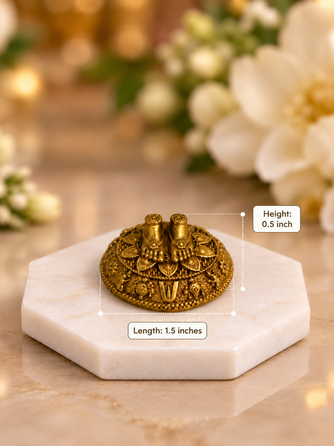 Brass Charan Paduka — Sacred Footprints for the Home Temple & Daily Worship
