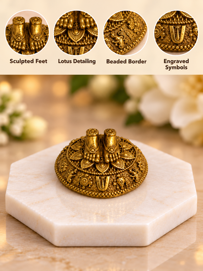 Brass Charan Paduka — Sacred Footprints for the Home Temple & Daily Worship