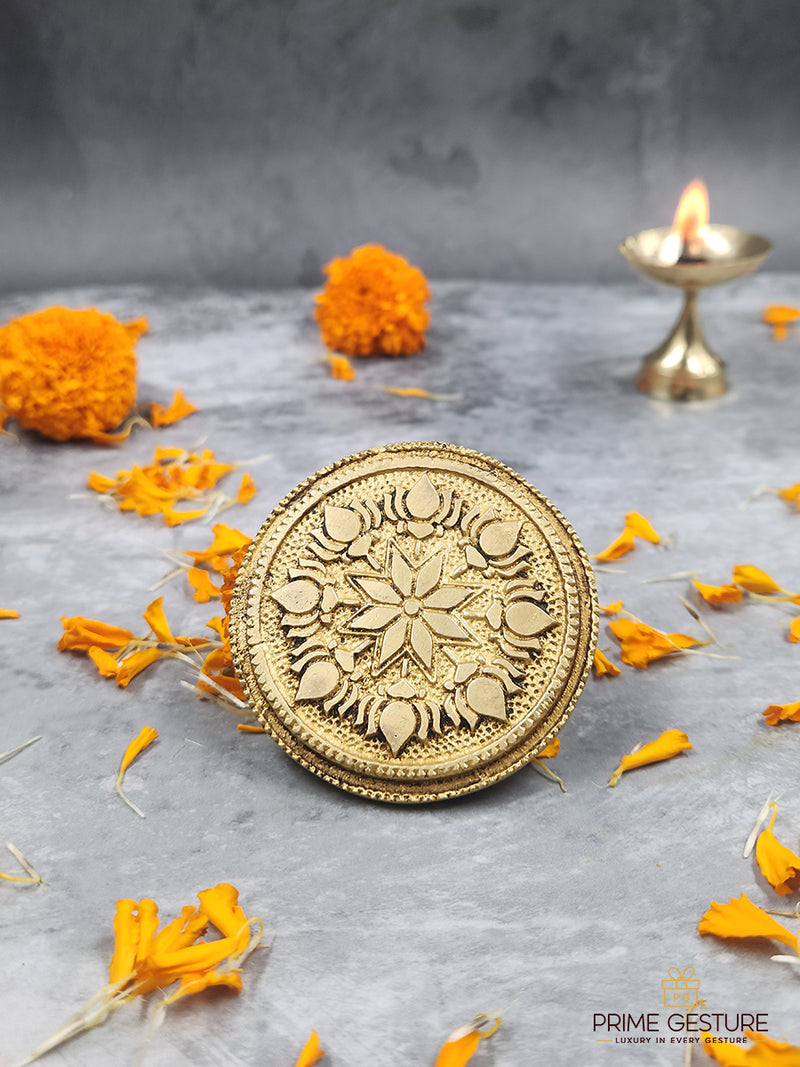 Sacred Mini‑Height Brass Chowki - Product Dimensions