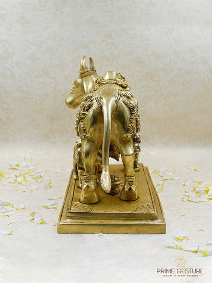 Brass Cow With Calf Showpiece