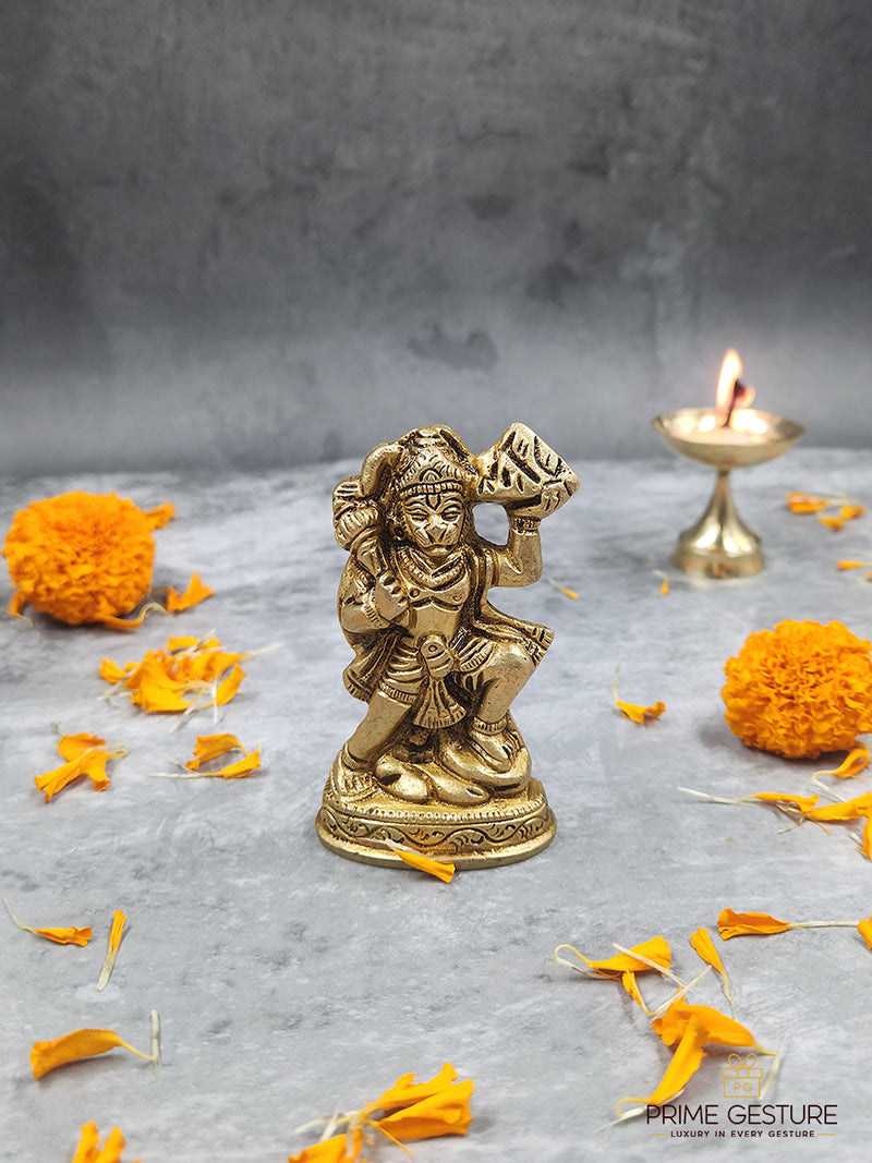 Brass Hanuman Ji Idol with Sanjeevani Mountain - Product Dimensions