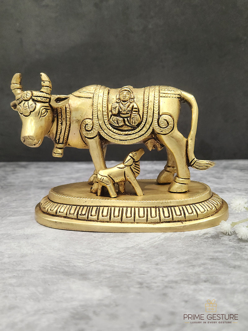 Brass Krishna Cow-Calf Idol - Product Dimensions