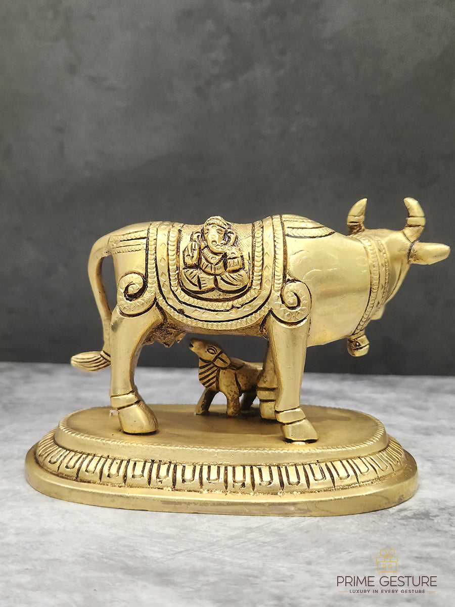 Brass Krishna Cowcalf Idol