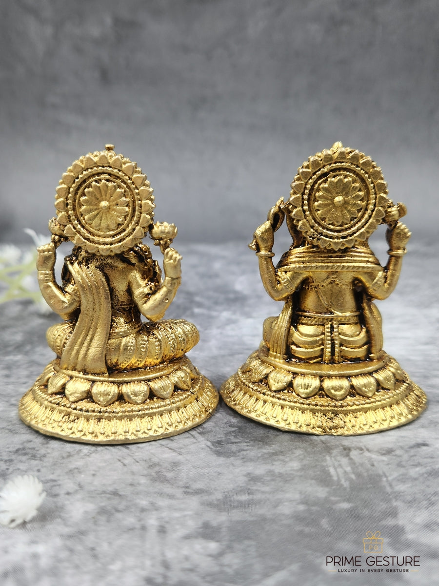 Brass Lakshmi Ganesh Idol Set – Harmony of Prosperity & Wisdom