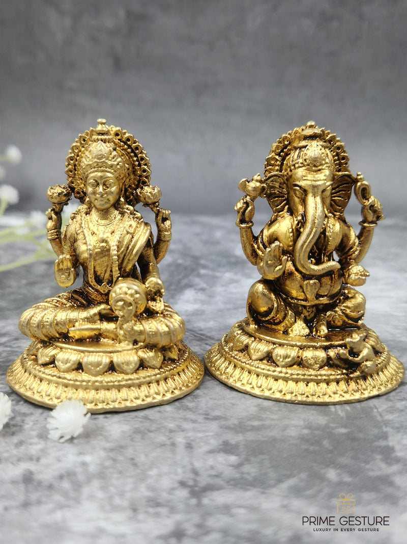 Brass Lakshmi Ganesh Idol Set – Harmony of Prosperity & Wisdom - Product Dimensions