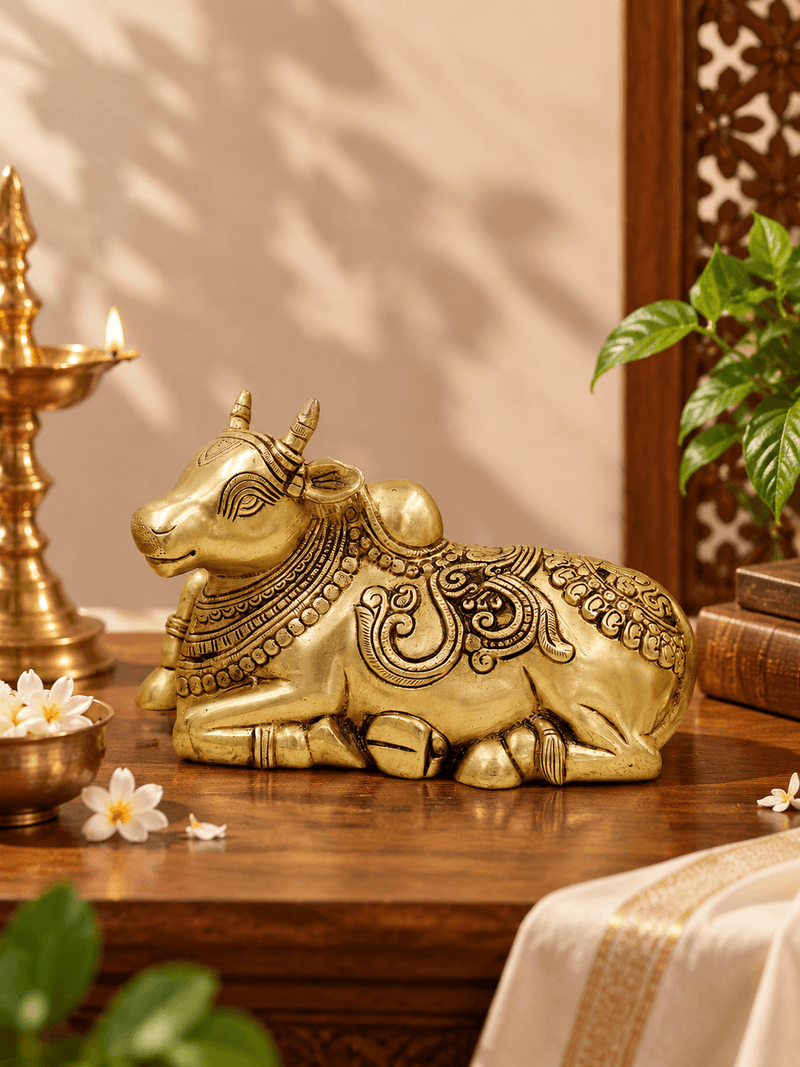 Divine Brass Nandi Seated Idol - Product Dimensions