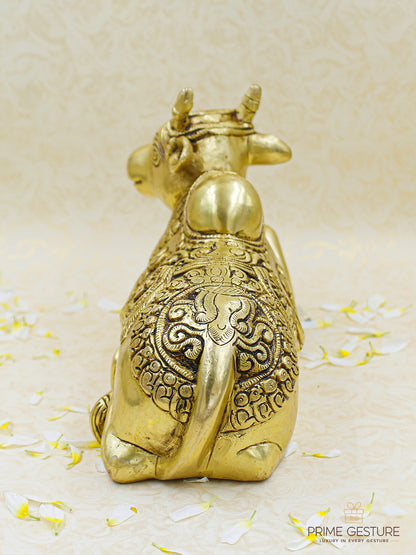 Brass Nandi Statue Sitting