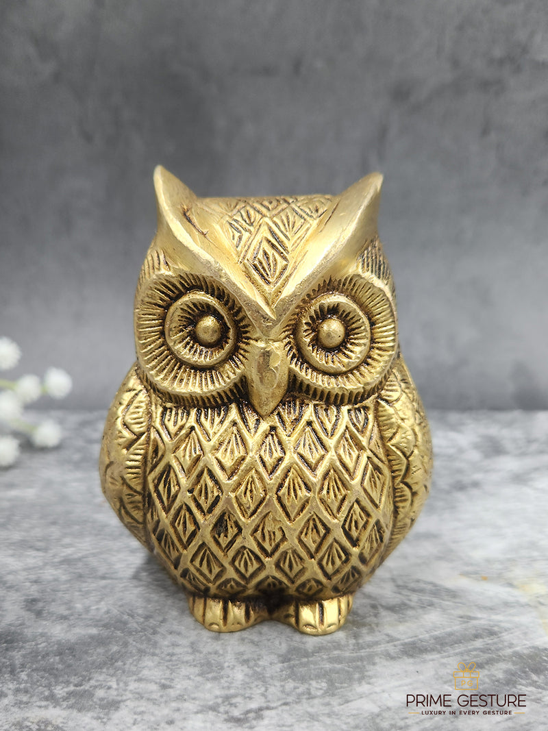 Shubh Brass Lakshmi Owl Idol - Product Dimensions