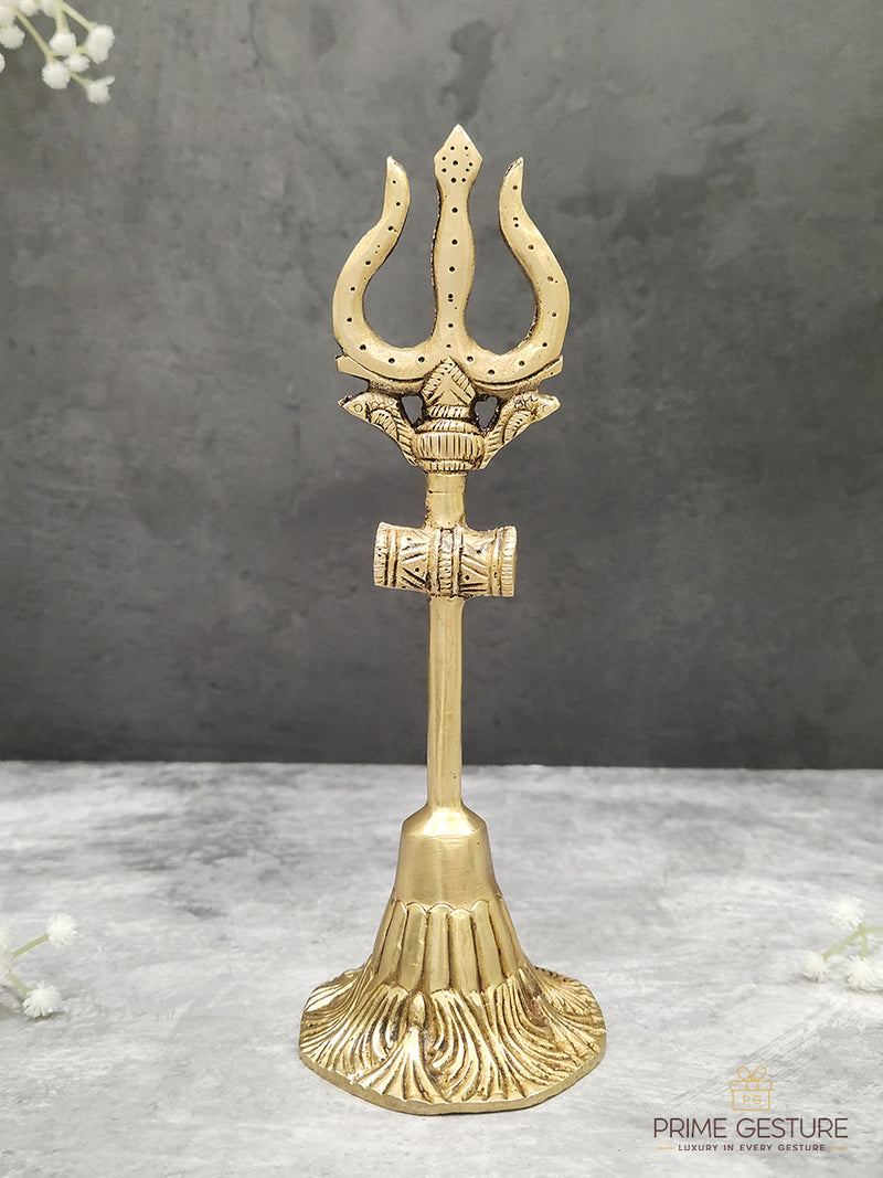 Sacred Brass Shiva Trishul with Damru - Product Dimensions